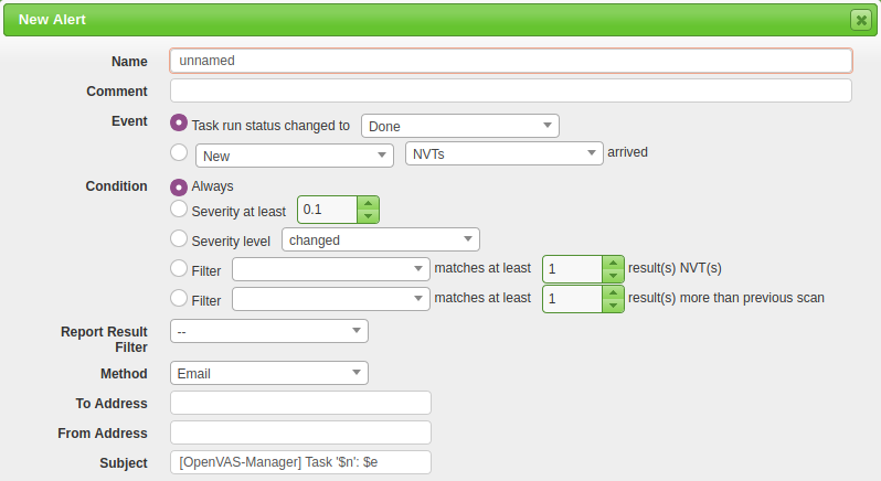 OpenVas Alert